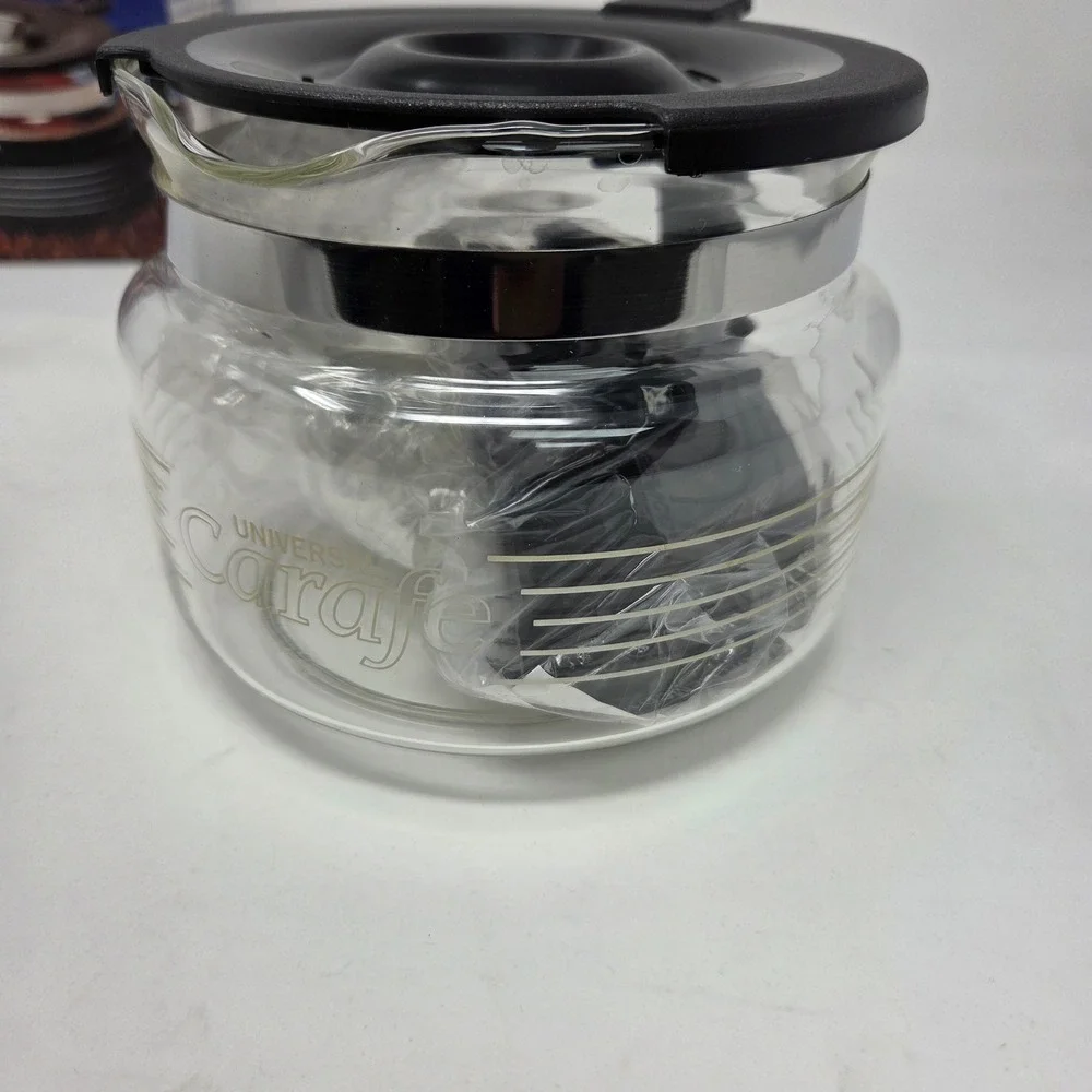 Gemco Universal Replacement Coffee Carafe 10 Cup Glass Pot Black Clear NEW